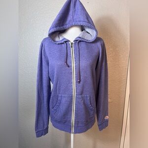 Roxy Beach Bluish/ Purple Zip-Up Hoodie L Y2K